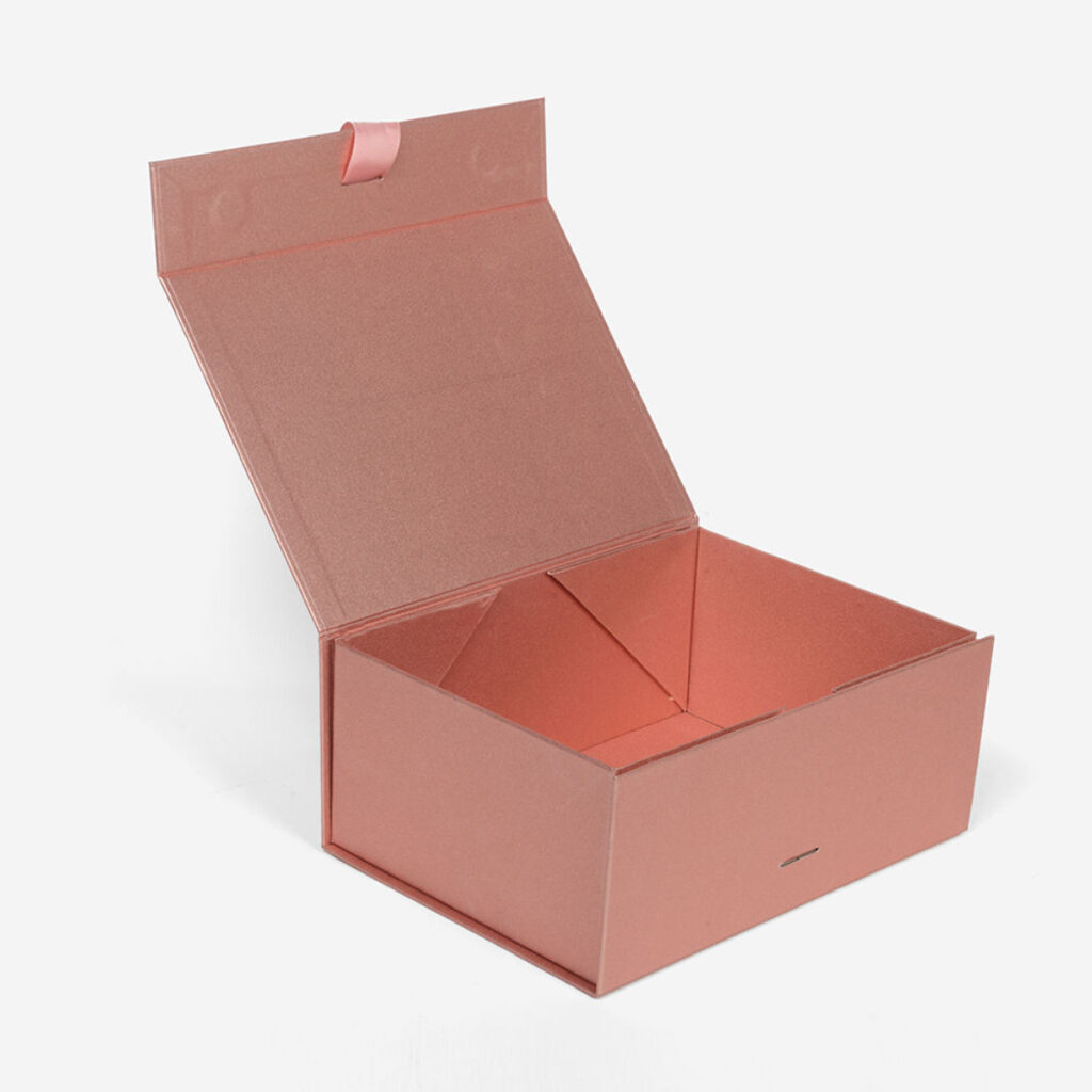 Caja de regalo magnética de oro rosa